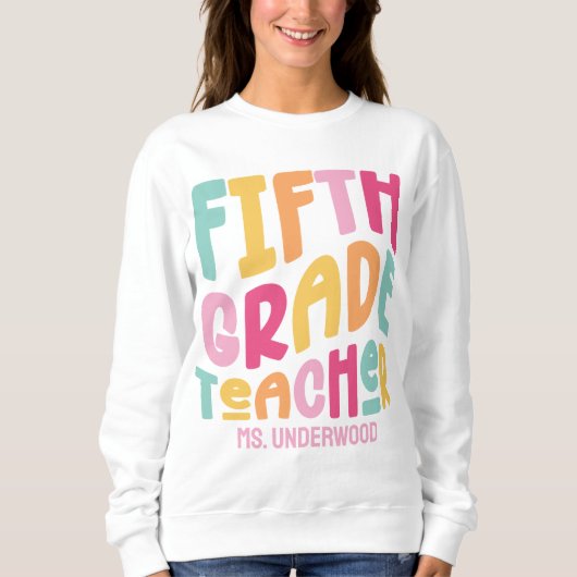 Farbiger Text für den fünften Klasse Sweatshirt (Vorderseite)