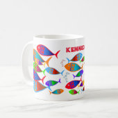 Farbiger Text für Fische Kaffeetasse (Vorderseite Links)