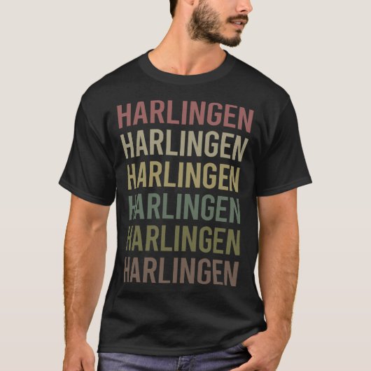 Farbiger Text Harlingen T-Shirt (Vorderseite)