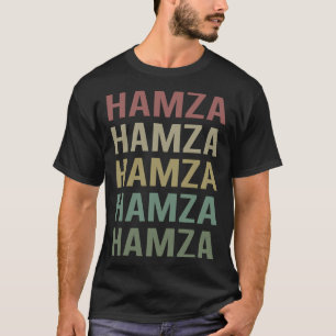 Farbiger Text Kunst - Hamza Name T-Shirt