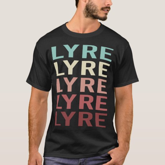 Farbiger Text Lyre T-Shirt (Vorderseite)