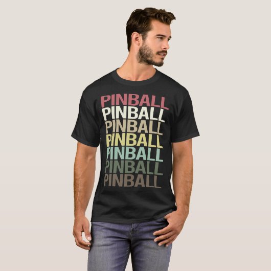 Farbiger Text Pinball T-Shirt (Vorne ganz)