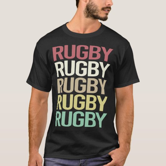 Farbiger Text Rugby T-Shirt (Vorderseite)