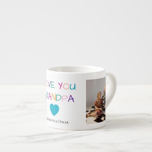 Farbiger Text und benutzerdefiniertes Foto "Liebe Espressotasse (Vorderseite Rechts)