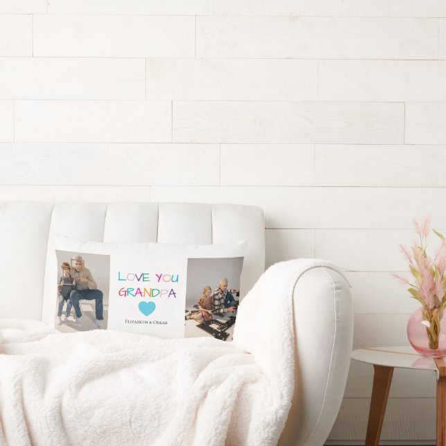 Farbiger Text und benutzerdefiniertes Foto "Liebe  Lendenkissen (Liege)