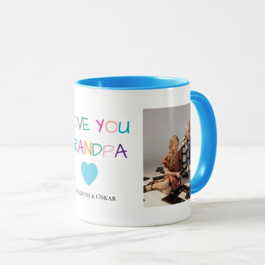 Farbiger Text und benutzerdefiniertes Foto "Liebe  Tasse (VorderseiteRechts)