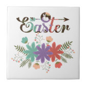 Farbiger Text und Blume Fliese (Vorderseite)