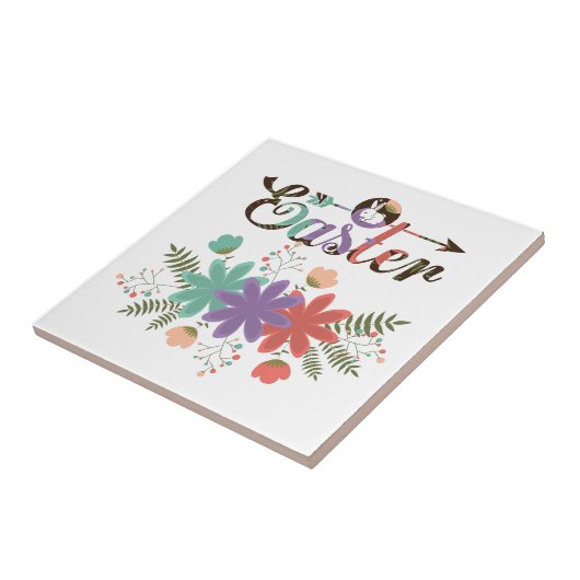 Farbiger Text und Blume Fliese (Seite)