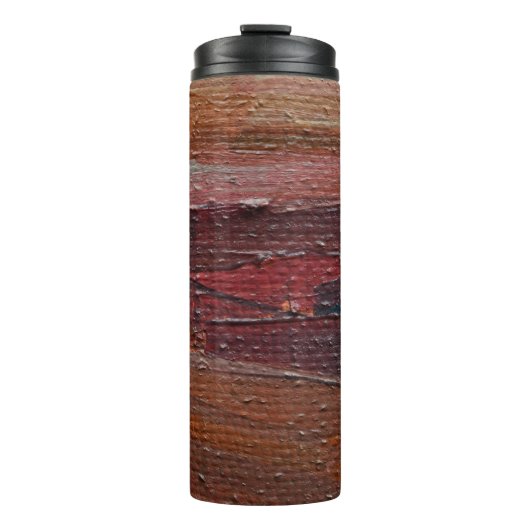 Farbiger texturierter Hintergrund aus Ölfarben. Te Thermosbecher (Vorderseite)