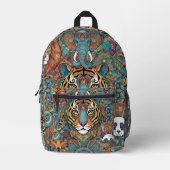 Farbiger Tier-Mandala-Rucksack – Boho-Tier  Bedruckter Rucksack (Vorderseite)