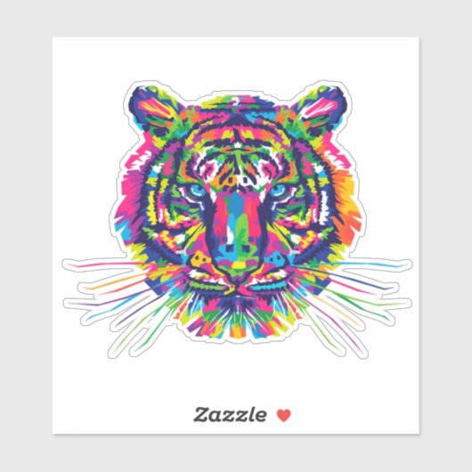 Farbiger Tiger Aufkleber (Blatt)