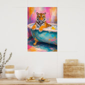 Farbiger Tiger-Badezimmerposter, Abstrakte Tierwan Poster (Küche)