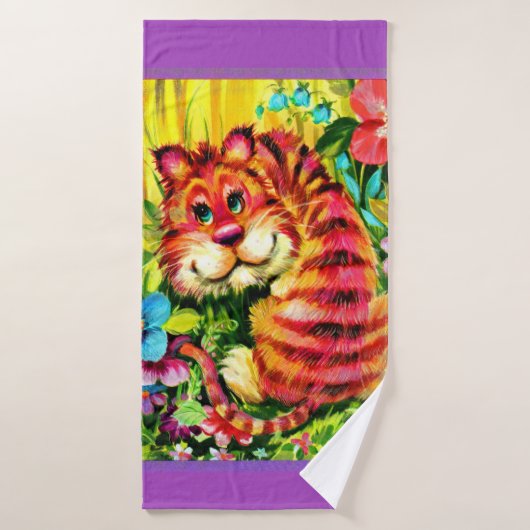 farbiger Tiger Badhandtuch Set (Badehandtuch)