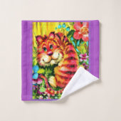 farbiger Tiger Badhandtuch Set (Waschlappen)