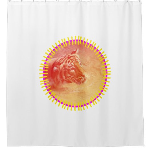 Farbiger Tiger Duschvorhang (Vorderseite)