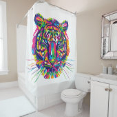 Farbiger Tiger Duschvorhang (Beispiel)