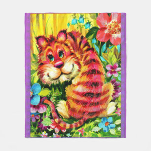 farbiger Tiger Fleecedecke