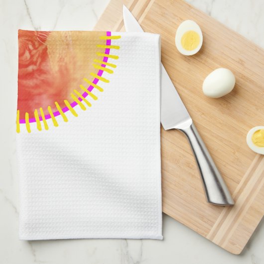 Farbiger Tiger Geschirrtuch (Viertel Falte)