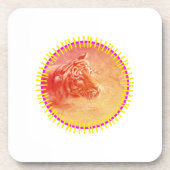 Farbiger Tiger Getränkeuntersetzer (Vorderseite)