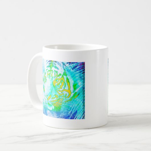 Farbiger Tiger Kaffeetasse (Vorderseite Links)