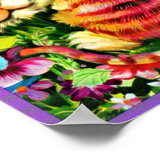 farbiger Tiger Poster (Ecke)