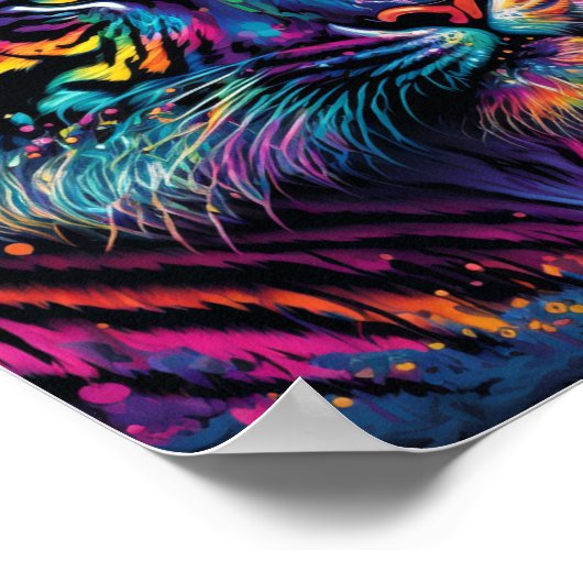 Farbiger Tiger Poster (Ecke)