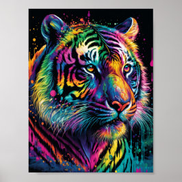 Farbiger Tiger Poster