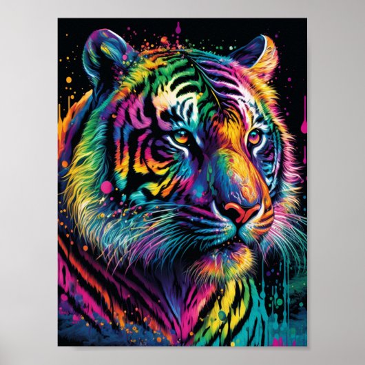 Farbiger Tiger Poster (Vorne)