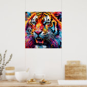 Farbiger Tiger Poster (Küche)