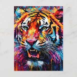 Farbiger Tiger Postkarte