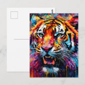 Farbiger Tiger Postkarte (Vorne/Hinten)