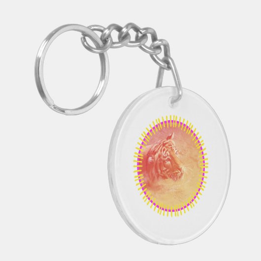 Farbiger Tiger Schlüsselanhänger (Vorderseite links)