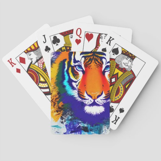 Farbiger Tiger Spielkarten (Rückseite)