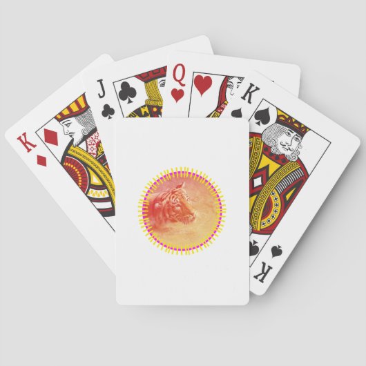 Farbiger Tiger Spielkarten (Rückseite)