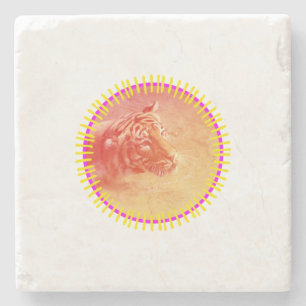 Farbiger Tiger Steinuntersetzer