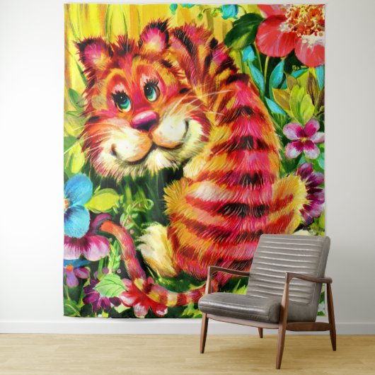 farbiger Tiger Wandteppich (Beispiel)