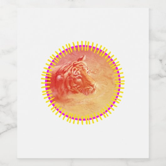 Farbiger Tiger Weinetikett (Einzelnes Label)