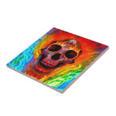Farbiger Totenkopf Fliese (Seite)