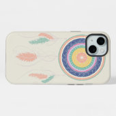 Farbiger Traumfänger Mandala iPhone Hülle (Rückseite (Horizontal))