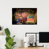 *~* Farbiger Tree AP81 Artistic Ethereal DIY Zitat Poster (Heimbüro)