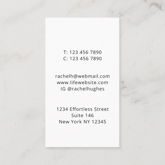 Farbiger Tree Event Planner Visitenkarte (Rückseite)