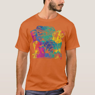 Farbiger Trex DJ Techno Music edm Party Premium T-Shirt