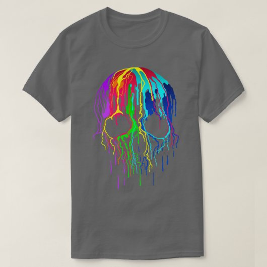 Farbiger Tropfen Skull T-Shirt (Design vorne)