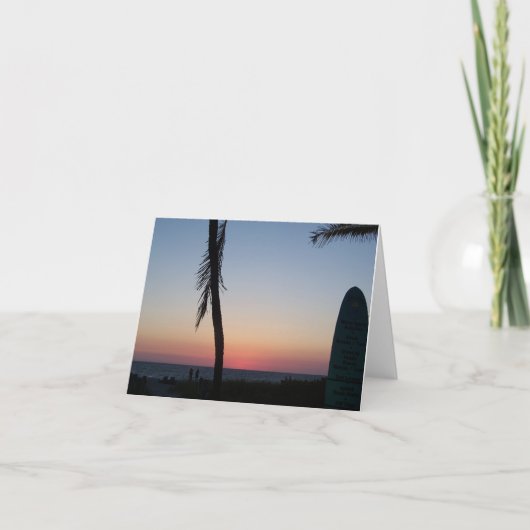 Farbiger tropischer Sonnenuntergang auf leerer Not Karte (Vorderseite)
