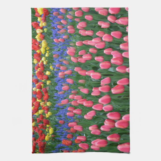 Farbiger Tulpengarten Geschirrtuch (Vertikal)