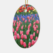 Farbiger Tulpengarten Keramik Ornament (Links)