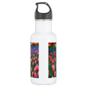 Farbiger Tulpengarten Trinkflasche (Rückseite)
