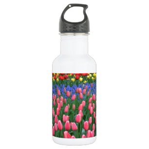 Farbiger Tulpengarten Trinkflasche