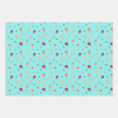 Farbiger türkisfarbener Glitzer Geschenkpapier Set (Vorderseite 3)