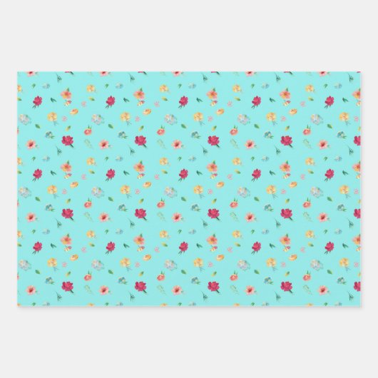 Farbiger türkisfarbener Glitzer Geschenkpapier Set (Vorderseite 3)